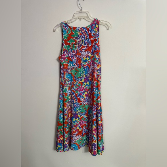 Ralph Lauren Multicolor Red Blue Green Floral Paisley Stretch Sz Large L - Picture 4 of 4